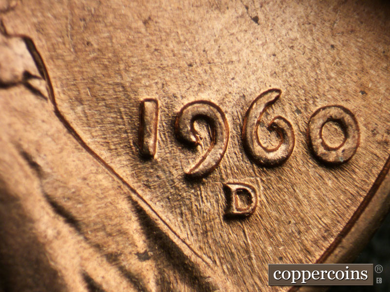 Die-stage C marker on 1960D•1MM•119 (1960 Repunched Mint Mark).