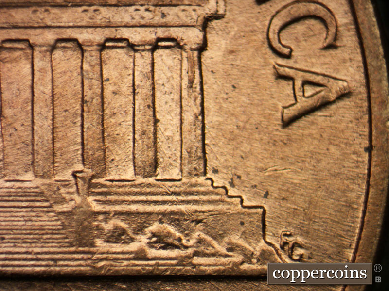 Die-stage A marker on 1960D•1MM•120 (1960 Repunched Mint Mark).