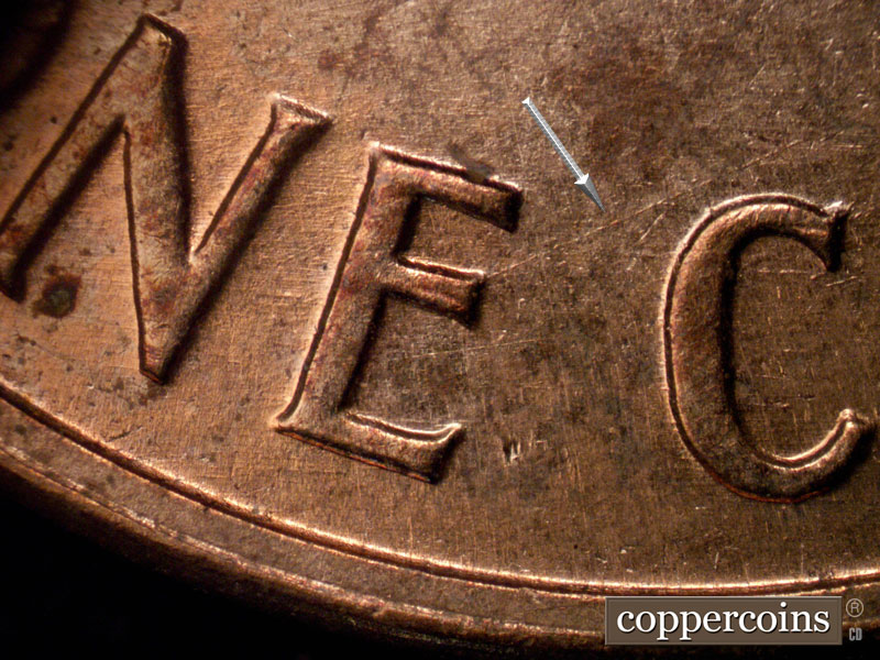 Die-stage B marker on 1960D•1MM•120 (1960 Repunched Mint Mark).