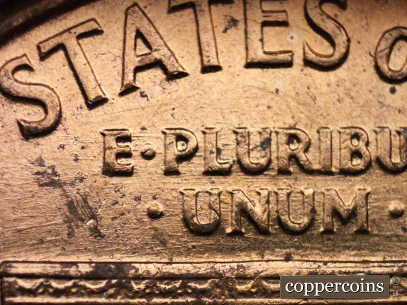 Die-stage B marker on 1960D•1MM•121 (1960 Repunched Mint Mark).