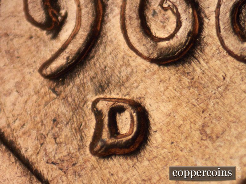 Die-stage C marker on 1960D•1MM•121 (1960 Repunched Mint Mark).