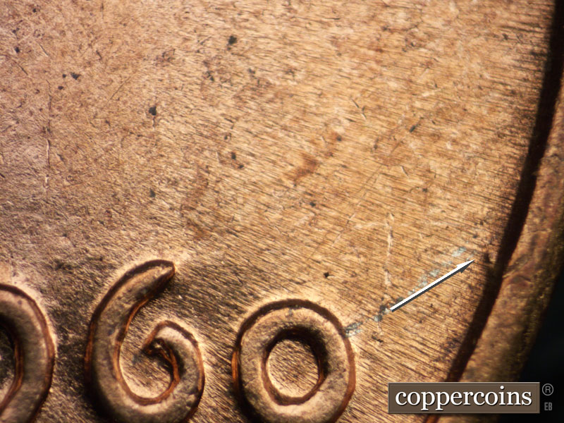 Die-stage C marker on 1960D•1MM•121 (1960 Repunched Mint Mark).