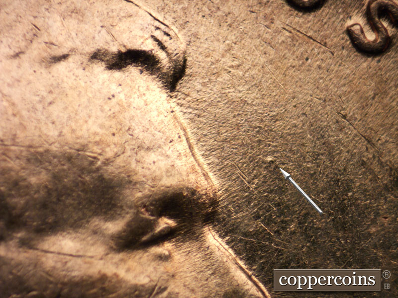 Die-stage C marker on 1960D•1MM•121 (1960 Repunched Mint Mark).