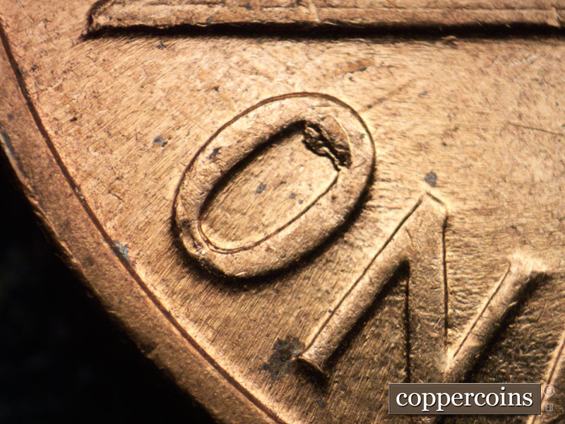 Die-stage C marker on 1960D•1MM•121 (1960 Repunched Mint Mark).