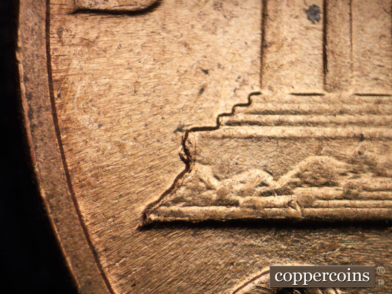 Die-stage C marker on 1960D•1MM•121 (1960 Repunched Mint Mark).