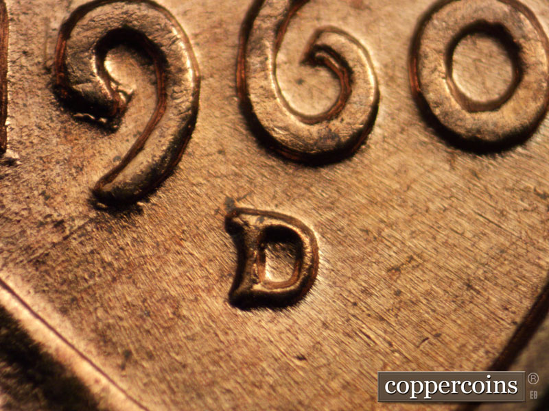 1960 Lincoln cent obverse, CopperCoins die 1960D•1MM•125.