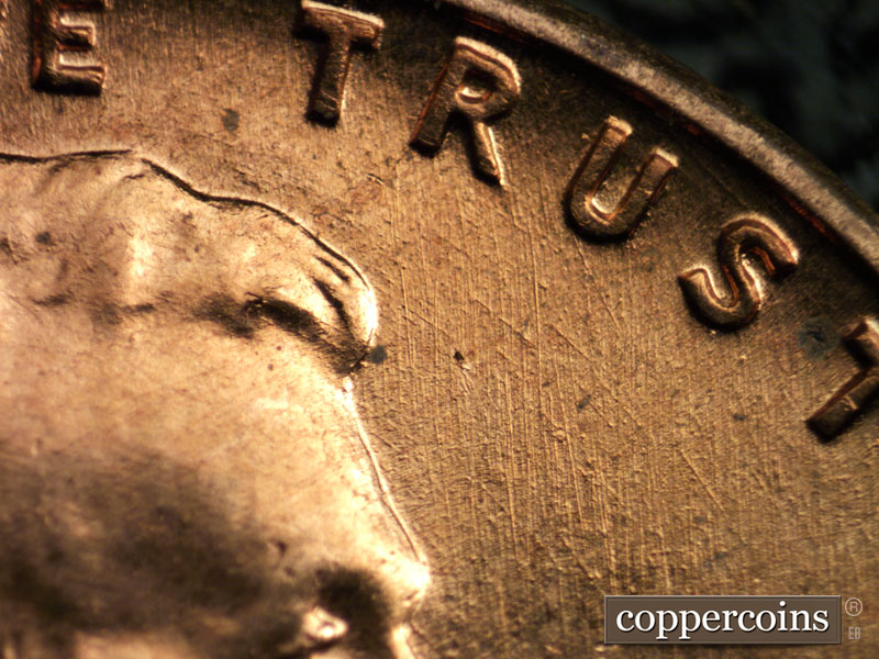 Die-stage B marker on 1960D•1MM•125 (1960 Repunched Mint Mark).