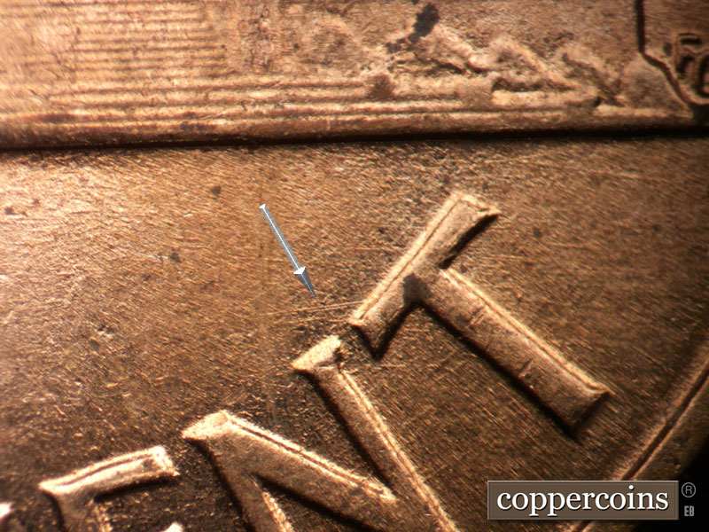 Die-stage C marker on 1960D•1MM•126 (1960 Repunched Mint Mark).