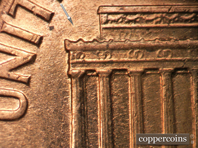 Die-stage C marker on 1960D•1MM•126 (1960 Repunched Mint Mark).