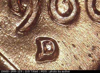 1960 Lincoln cent obverse, CopperCoins die 1960D•1MM•129.