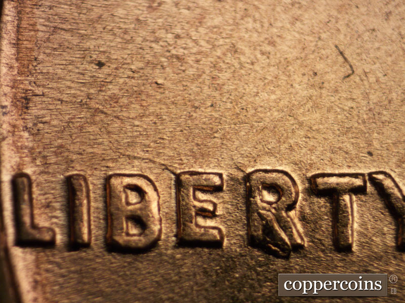 Die-stage B marker on 1960D•1MM•133 (1960 Repunched Mint Mark).