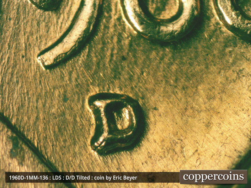 Die-stage C marker on 1960D•1MM•136 (1960 Repunched Mint Mark).