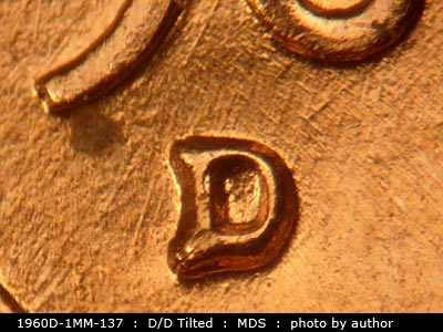 1960 Lincoln cent obverse, CopperCoins die 1960D•1MM•137.
