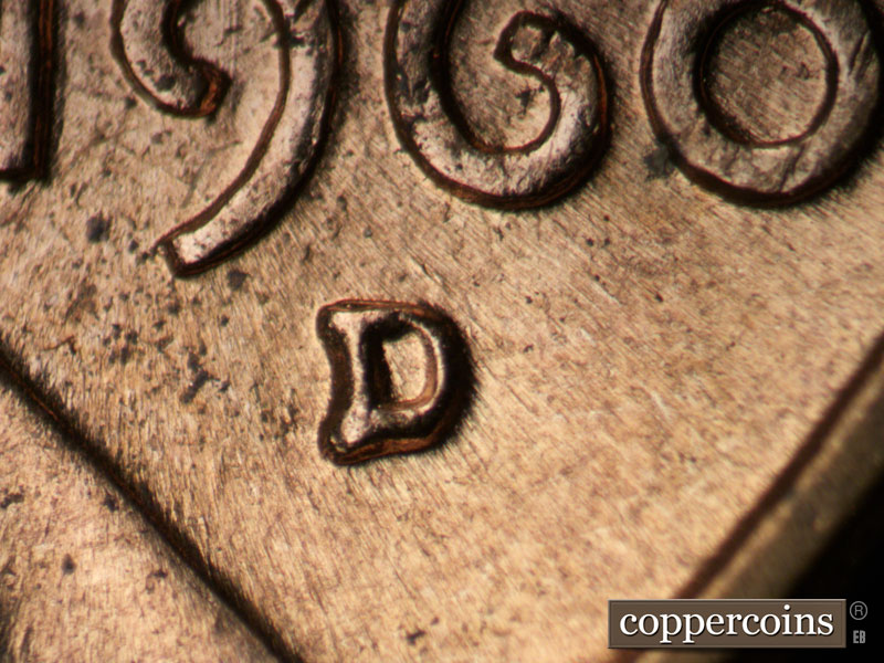 Die-stage C marker on 1960D•1MM•137 (1960 Repunched Mint Mark).