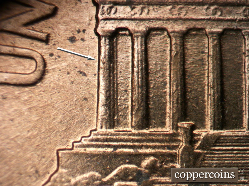 Die-stage C marker on 1960D•1MM•137 (1960 Repunched Mint Mark).