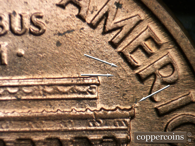 Die-stage C marker on 1960D•1MM•137 (1960 Repunched Mint Mark).