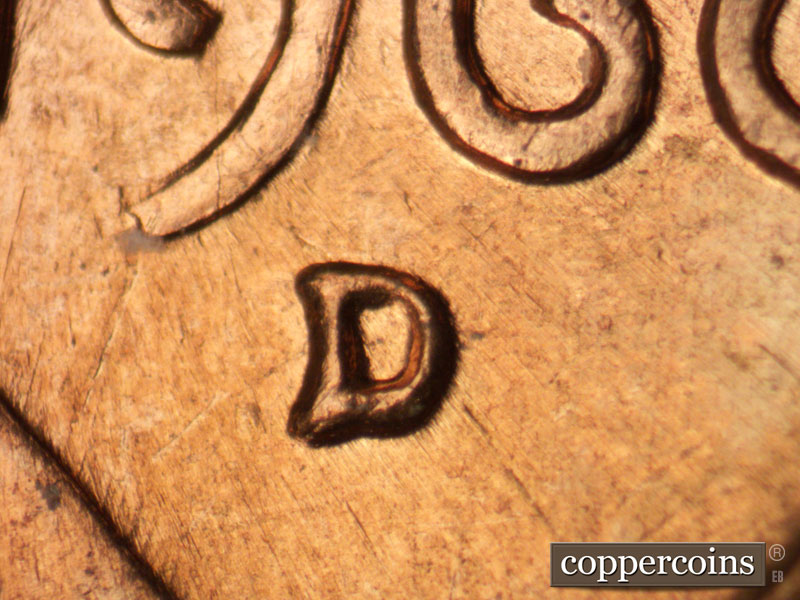 1960 Lincoln cent obverse, CopperCoins die 1960D•1MM•138.