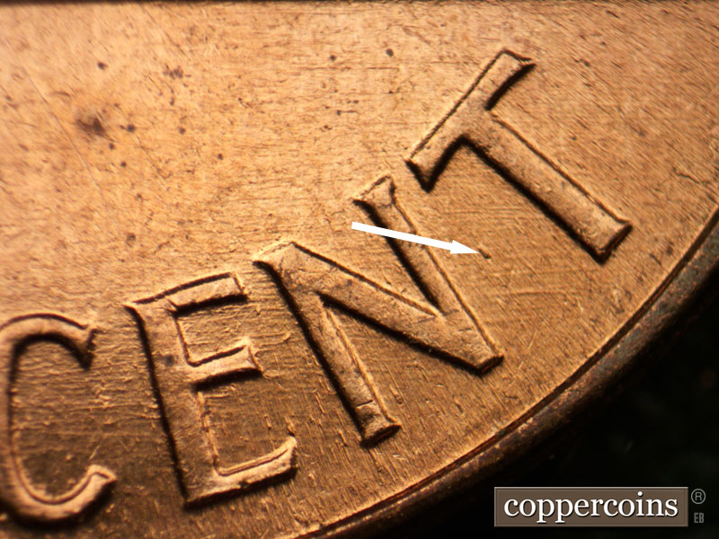 Die-stage B marker on 1960D•1MM•138 (1960 Repunched Mint Mark).