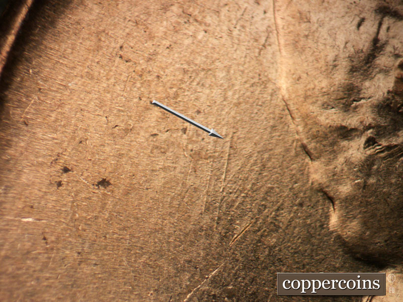 Die-stage B marker on 1960D•1MM•139 (1960 Repunched Mint Mark).