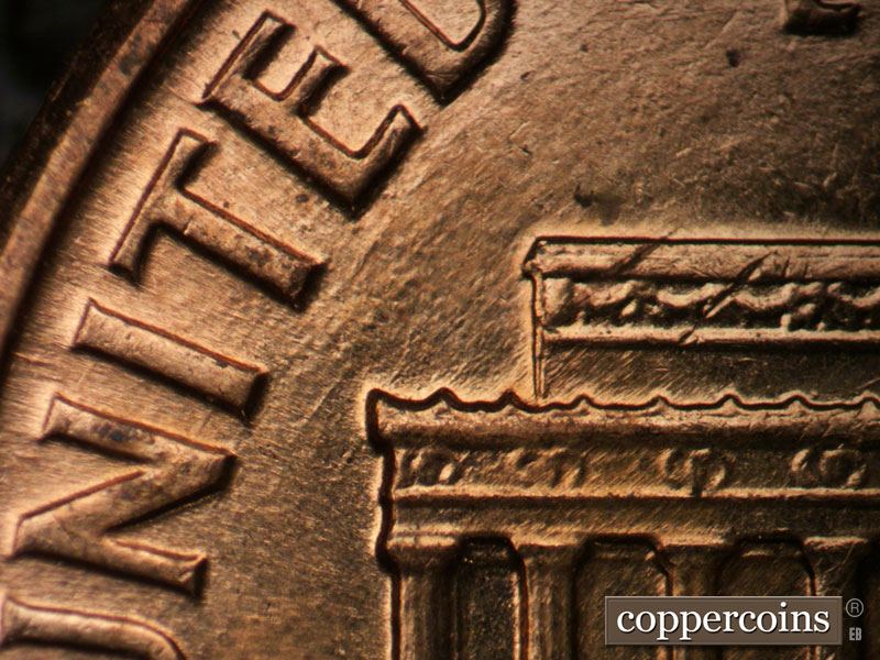 Die-stage B marker on 1960D•1MM•139 (1960 Repunched Mint Mark).