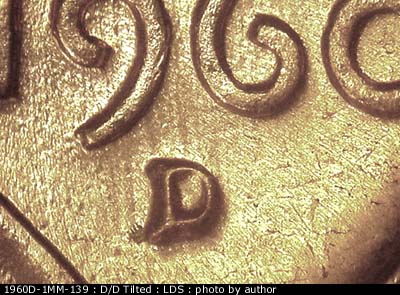 Die-stage C marker on 1960D•1MM•139 (1960 Repunched Mint Mark).