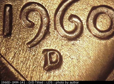 Die-stage C marker on 1960D•1MM•141 (1960 Repunched Mint Mark).