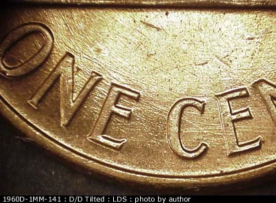 Die-stage C marker on 1960D•1MM•141 (1960 Repunched Mint Mark).