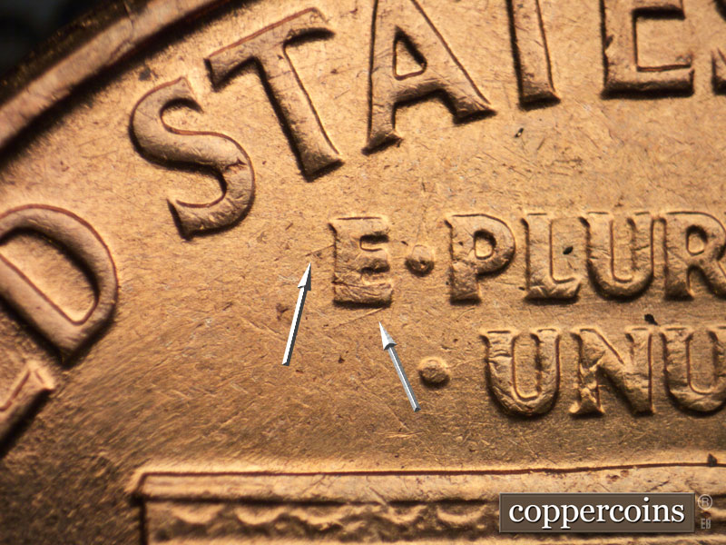 Die-stage C marker on 1960D•1MM•142 (1960 Repunched Mint Mark).