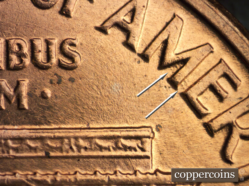 Die-stage C marker on 1960D•1MM•142 (1960 Repunched Mint Mark).