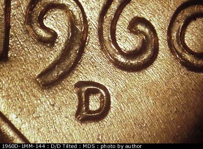 1960 Lincoln cent obverse, CopperCoins die 1960D•1MM•144.