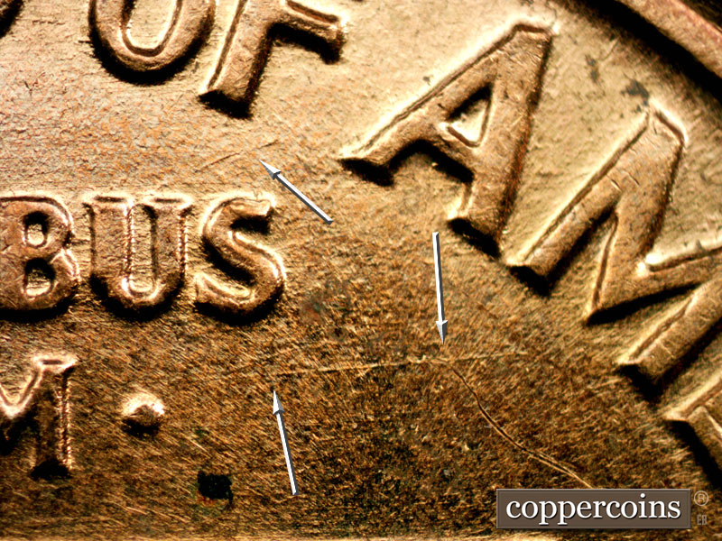 Die-stage B marker on 1960D•1MM•147 (1960 Repunched Mint Mark).