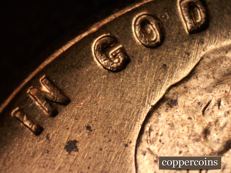 Die-stage B marker on 1960D•1MM•150 (1960 Repunched Mint Mark).