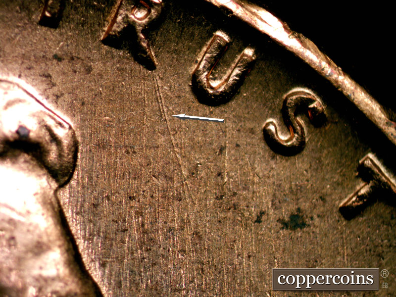 Die-stage B marker on 1960D•1MM•150 (1960 Repunched Mint Mark).