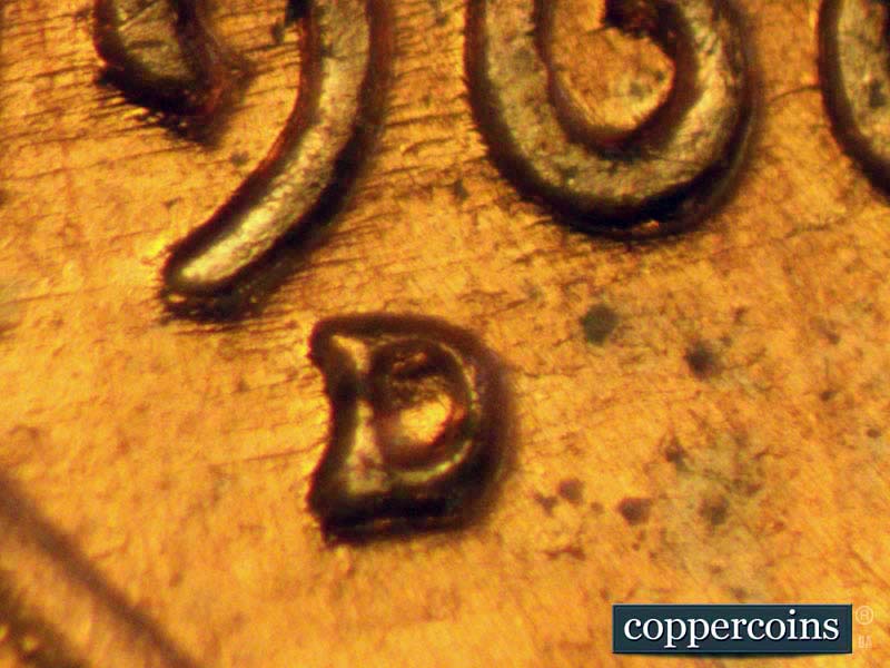 1960 Lincoln cent obverse, CopperCoins die 1960D•1MM•151.