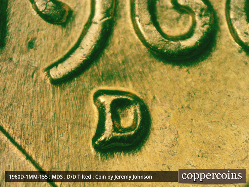 1960 Lincoln cent obverse, CopperCoins die 1960D•1MM•155.