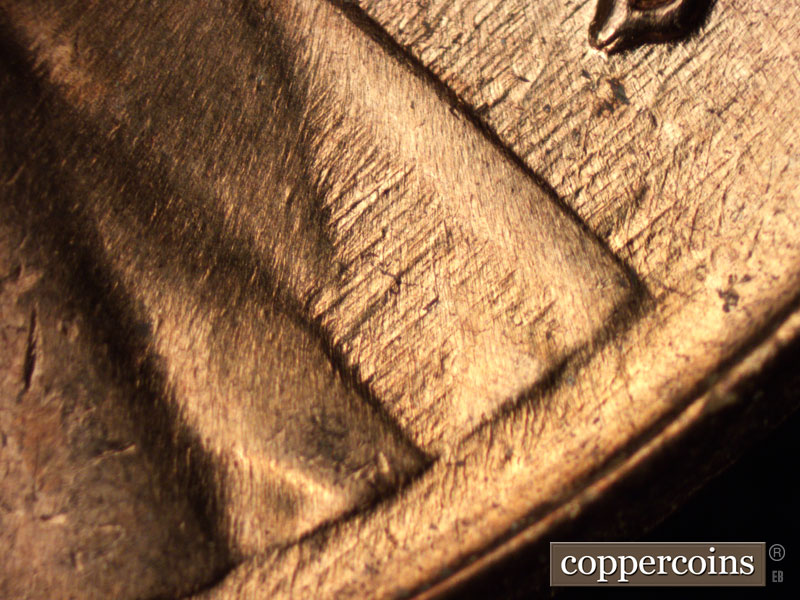 Die-stage B marker on 1960D•1MM•159 (1960 Repunched Mint Mark).