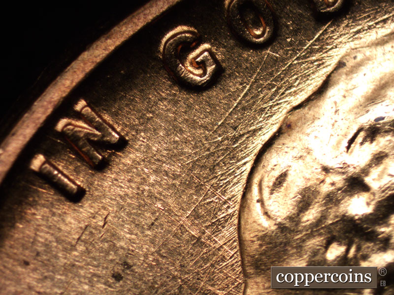 Die-stage B marker on 1960D•1MM•159 (1960 Repunched Mint Mark).