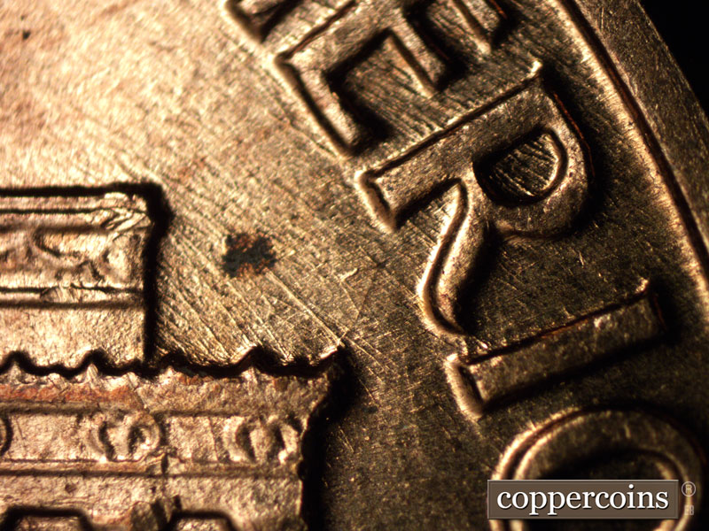 Die-stage B marker on 1960D•1MM•159 (1960 Repunched Mint Mark).