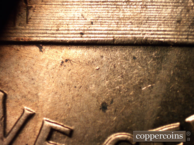 Die-stage B marker on 1960D•1MM•159 (1960 Repunched Mint Mark).