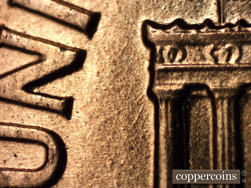 Die-stage B marker on 1960D•1MM•159 (1960 Repunched Mint Mark).
