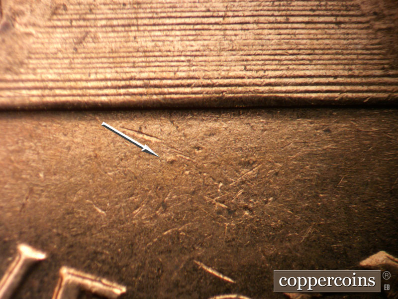 Die-stage C marker on 1960D•1MM•159 (1960 Repunched Mint Mark).