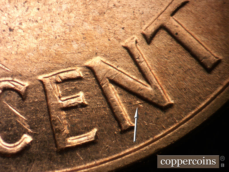 Die-stage C marker on 1960D•1MM•159 (1960 Repunched Mint Mark).