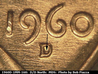 1960 Lincoln cent obverse, CopperCoins die 1960D•1MM•160.