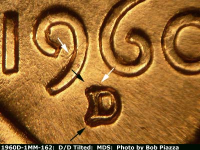 1960 Lincoln cent obverse, CopperCoins die 1960D•1MM•162.