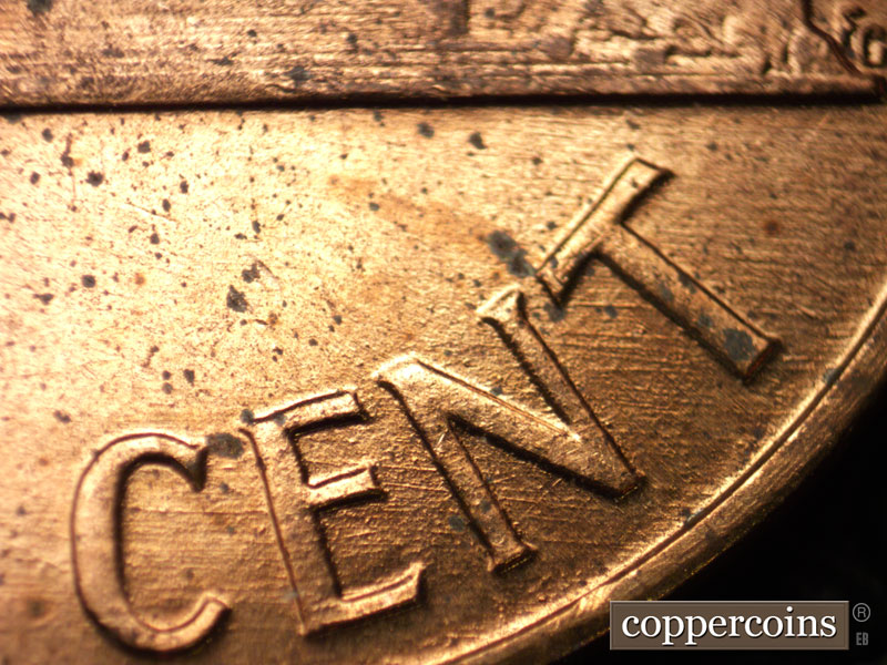 Die-stage B marker on 1960D•1MM•164 (1960 Repunched Mint Mark).