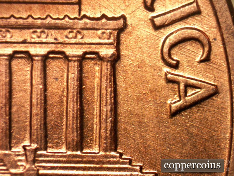 Die-stage A marker on 1960D•1MM•165 (1960 Repunched Mint Mark).
