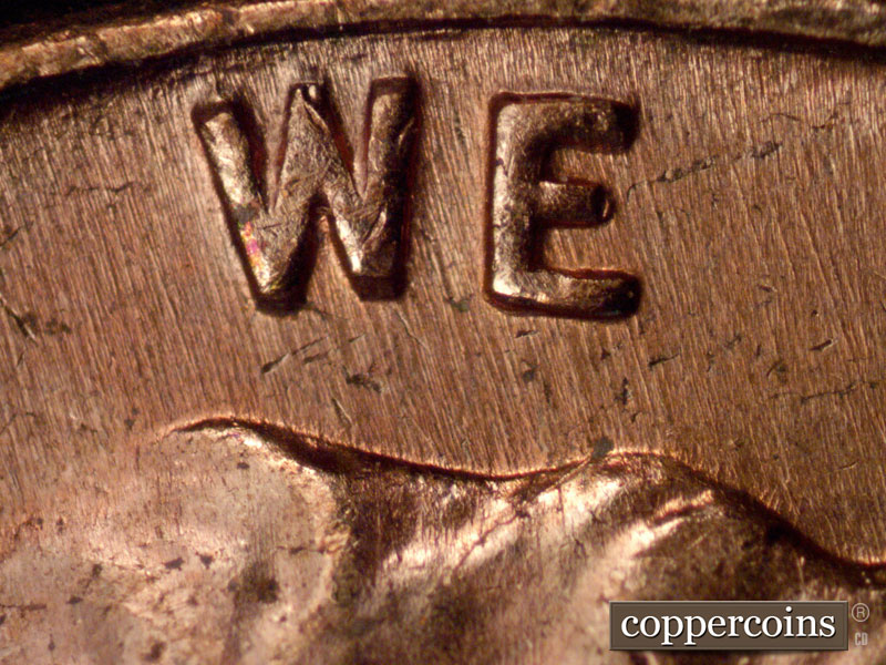 Die-stage B marker on 1960D•1MM•165 (1960 Repunched Mint Mark).
