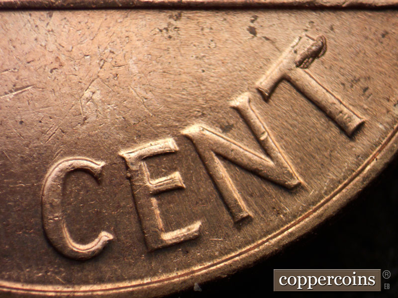 Die-stage A marker on 1960D•1MM•166 (1960 Repunched Mint Mark).