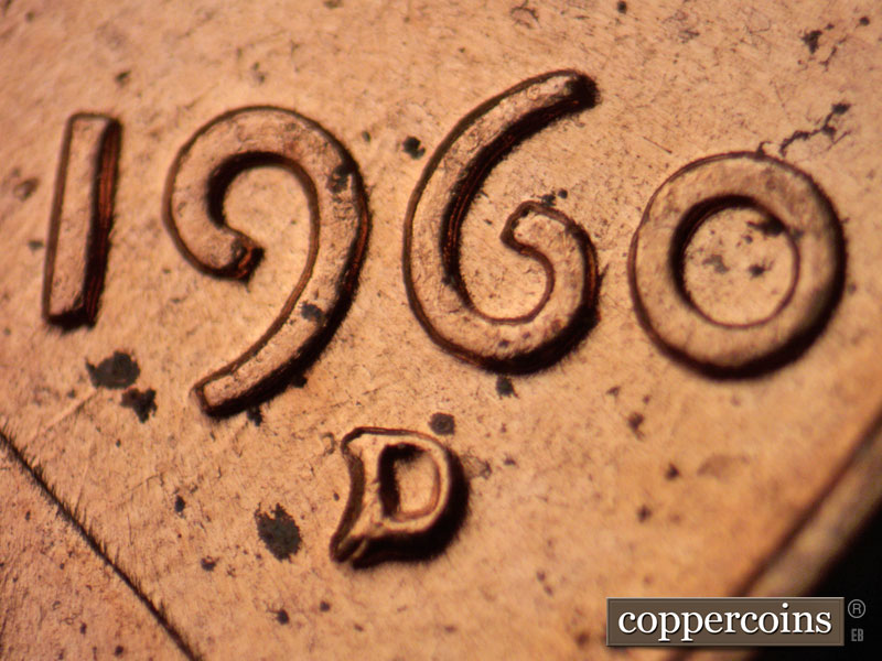 Die-stage C marker on 1960D•1MM•166 (1960 Repunched Mint Mark).
