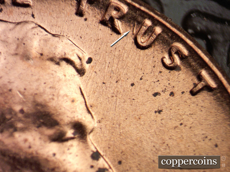 Die-stage C marker on 1960D•1MM•166 (1960 Repunched Mint Mark).